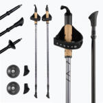 KADVA Bețe de nordic walking KADVA Aruku reglabile negre