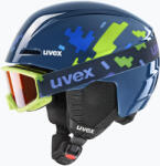 uvex Cască de schi pentru copii UVEX Viti Set + gogle Speedy Pro blue puzzle/lasergold lite