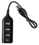  USB HUB 2.0_long USB HUB 2.0 4 port hosszúkás (4-portos USB elosztó fekete színű) (USB HUB 2.0_long)