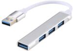 A+ -809_hub USB 3.0 Alumínium HUB 4 port slim hosszúkás (4-portos USB 3.0 elosztó ezüstszínű) (A-809_hub)
