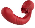 Crushious Osiria Rosu Vibrator cu Impingeri si Stimulator Clitoridian Linge Vibreaza si Impinge ca Nimeni Altul Vibrator