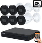 DAHUA 6 biztonsági kamerás IP kamera rendszer 4MP (DAHUA-IP-4MP-S1-06)