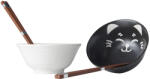 Made in Japan Bol ceramică CAT FACE DESIGN 400 ml, set de 2 buc, cu bețișoare, MIJ (MIJC0300) Serviciu de masa