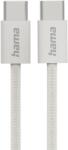 Hama Кабел за зареждане "Fabric", USB-C - USB-C, 1 m, Nylon, сив (201728) - igcomputers