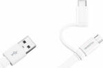 Huawei 2in1 Type-C / micro USB adatkábel, gyári, 1.5M, 2A, fehér, AP55s (CSOMAGOLT)