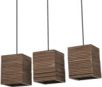 OSRAM Decor Cardboard Square Pendant beltéri mennyezeti/függesztett lámpatest barna színben, 3db E27 foglalattal, IP20 védettséggel, 5 év garanciával, 220-240V ( 4058075837386 ) (4058075837386)