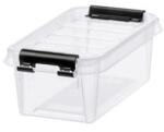 SMARTSTORE Műanyag tárolódoboz, 0, 3 liter, fekete fogantyúkkal, SMARTSTORE "Classic 0, 5", átlátszó (CSDSMART23) - tintasziget