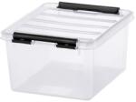 SMARTSTORE Műanyag tárolódoboz, 2 liter, fekete fogantyúkkal, SMARTSTORE "Classic 2", átlátszó (CSDSMART26) - tintasziget