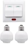 ELMARK Intrerupator dublu cu RF 2 canale 400W alb cu doua dulii E27 (99104)