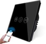 ELMARK Comutator inteligent draperii Smart Wi-Fi touch negru sticla 1000W, 195011/BL (195011/BL)