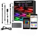ELMARK Set 4 Benzi cu 12 LED-uri 220mm RGB 5-24VDC Auto Bluetooth control muzica Smart APP (99LED985S)