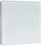 ELMARK Intrerupator dublu Touch alb sticla 1000W inteligent Smart Wi-Fi, 195008/WH (195008/WH)
