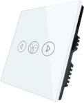 ELMARK Comutator inteligent ventilator Smart Wi-Fi touch alb sticla 300W, 195010/WH (195010/WH)