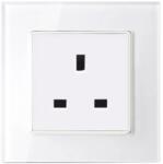 ELMARK Priza tip UK 13A cu rama de sticla alba, 195024/WH (195024/WH)
