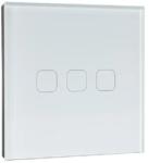 ELMARK Intrerupator triplu Touch alb sticla 1000W inteligent Smart Wi-Fi, 195009/WH (195009/WH)