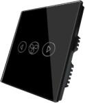 ELMARK Comutator inteligent ventilator Smart Wi-Fi touch negru sticla 300W, 195010/BL (195010/BL)