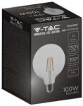 V-TAC Átlátszó LED izzó filament COG E27 G125 12.5W 4000K nagygömb - 217454