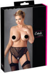 Cottelli Collection Plus Size - csipke harisnyatartós bugyi (fekete) (23103681051) - bujaalmok