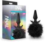 Anal Adventures Platinum - anál plug nyuszifarokkal (fekete) (819835025184)