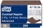 Tork Koktélszalvéta tissue 2 rétegű "barna" 24x24 cm 200 lap/csomag - Tork