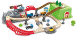 Hape Set trenulet de lemn cu cutie depozitare 50 piese Hape (E3764B) Trenulet