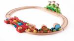 Hape Set trenulet din lemn cu sina de tren muzicala Jungla 19 piese (E3825A) Trenulet