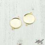  Orvosi fém, arany tányéros összekötő medál alap (18mm belső)