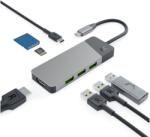 Green Cell 7 az 1-ben többportos adapter Apple MacBook M1/M2 USB-C-ről USB-C-re, HDMI, USB-A, SD, MicroSD (HUBGC01)
