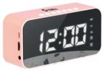 iSEN Radio cu ceas iSEN S15, Bluetooth, Termometru, Display Led, Alarma, Radio FM, Difuzoare HD, Redare TF Card, 1200mAh (Roz)