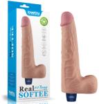 Lovetoy 10" Real Softee Rechargeable Vibrating Dildo flesh