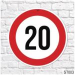  Sebességkorlátozó tábla 20-as - Ajándék ötlet szülinapra (ST003)