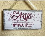  Kicsi dekor tábla - Anya szolgálat - Ajándék Anyának - Anyák napi ajándék (TB001)