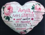  Kicsi szív párna - Anya azért szeretlek - Ajándék Anyának - Anyák napi ajándék (P283)