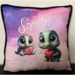  Kocka párna - Szeretlek teknősös - Szerelmes ajándékok - Valentin napi ajándék (DP099)