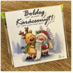  Hűtőmágnes-Szarvas és Mikulás - Ajándék karácsonyra (NH178)