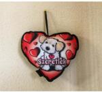  Kicsi szív párna-Világos kutyus - Szerelmes ajándék - Valentin napi ajándék (PL100)