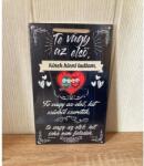  Dísztábla kicsi - Te vagy az első - baglyos - Szerelmes ajándék - Valentin napi ajándék (4590)