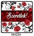  Hűtőmágnes-Szeretlek, sok rózsa - Szerelmes ajándék - Valentin napi ajándék (NH234)