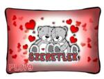  Téglalap párna-Macipár - Szerelmes Ajándék - Valentin napi ajándék (PL079)