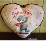  Nagy szív párna - Szeretlek festő maci - Szerelmes Ajándék - Valentin napi ajándék (P314)