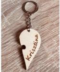  Gravírozott neves fa kulcstartó - Krisztina - Páros ajándék (NKT027)