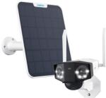 Reolink Camera supraveghere wireless GSM 4G cu panou solar Reolink Duo 2 G750+SOLAR, 8 MP, unghi vizual 180 grade, slot card, lumina alba/IR 30 m, 10.400 mAh, detectie oameni/vehicule, microfon, difuzor, PIR 