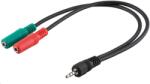 PremiumCord Mufă adaptor PREMIUMCORD 3, 5 mm 4 pini - 2x mufă stereo 3, 5 mm, reducere (M/2xF, 4 poli) (kjr-33)