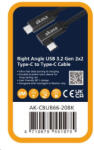Akasa USB 3.2 Gen2x2 Type-C-C kábel, téglalap alakú, 100W, 20G, 4K@60Hz (AK-CBUB66-20BK)