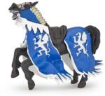 Papo Figurina Papo - Personaje medievale, Calul Regelui cu blazon dragon, Albastru Figurina