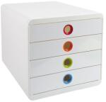 EXACOMPTA Irattároló, műanyag, 4 fiókos, EXACOMPTA Pop-Box , fehér (EX314398D) - papirdepo