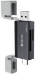 DEVIA Cititor Card Devia Leopard Series DVCCLS2N, 2in1 USB, Type-C, SD/TF (Negru/Gri) (DVCCLS2N)