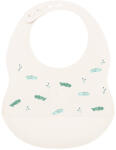  Nattou előke szilikon printed fehér - babycenter-online