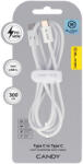Blavec Kábel Édesség fonott - Type C - Type C - PD 60W 3A 3 méter (CCA-CC3W30) fehér