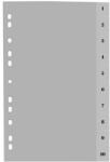 Optima Index plastic gri, A4, 120 microni, numeric 1-10, Optima (OP-5131120110) - vexio